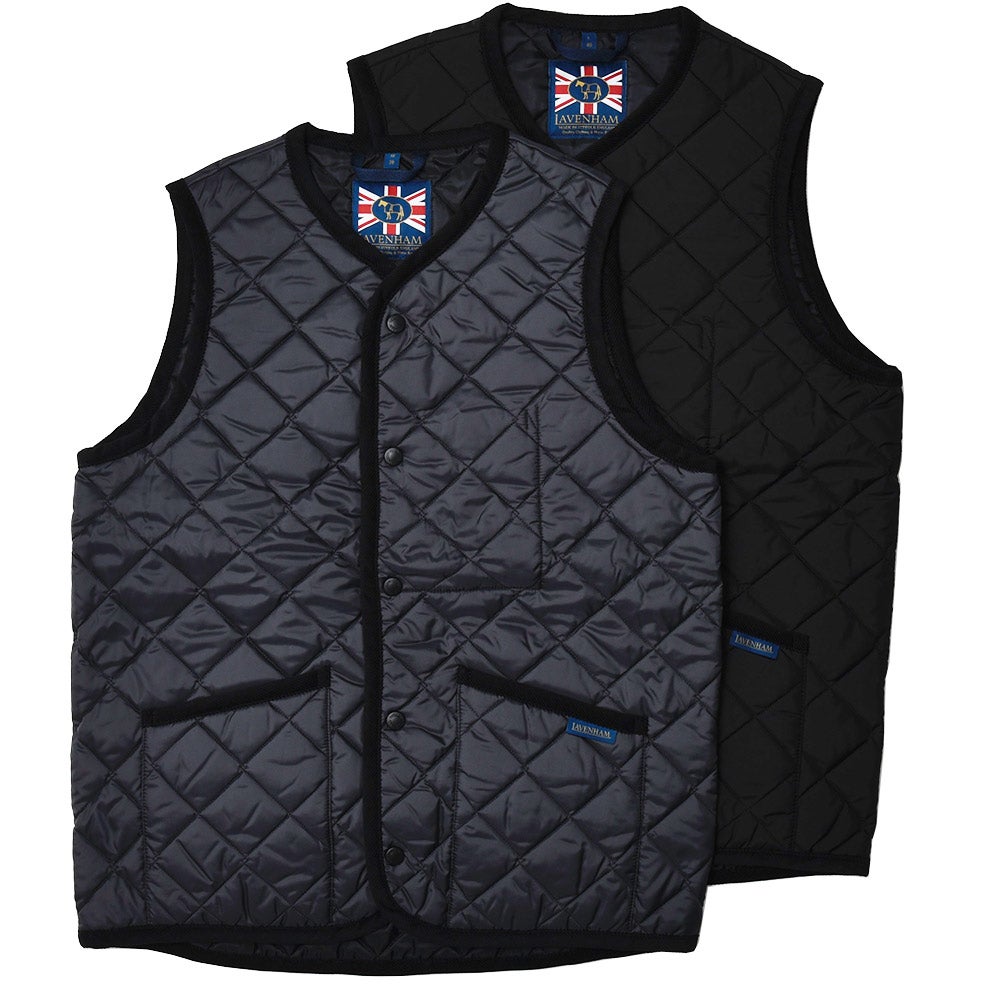 LAVENHAM/ラベンハムTornhamソーンハムポリエステルベストキルティングカラーレスベスト
