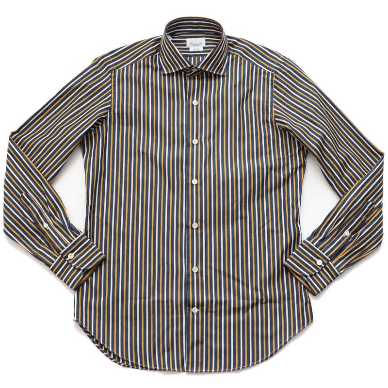 GIANNETTOセミワイドカラーストライプシャツ