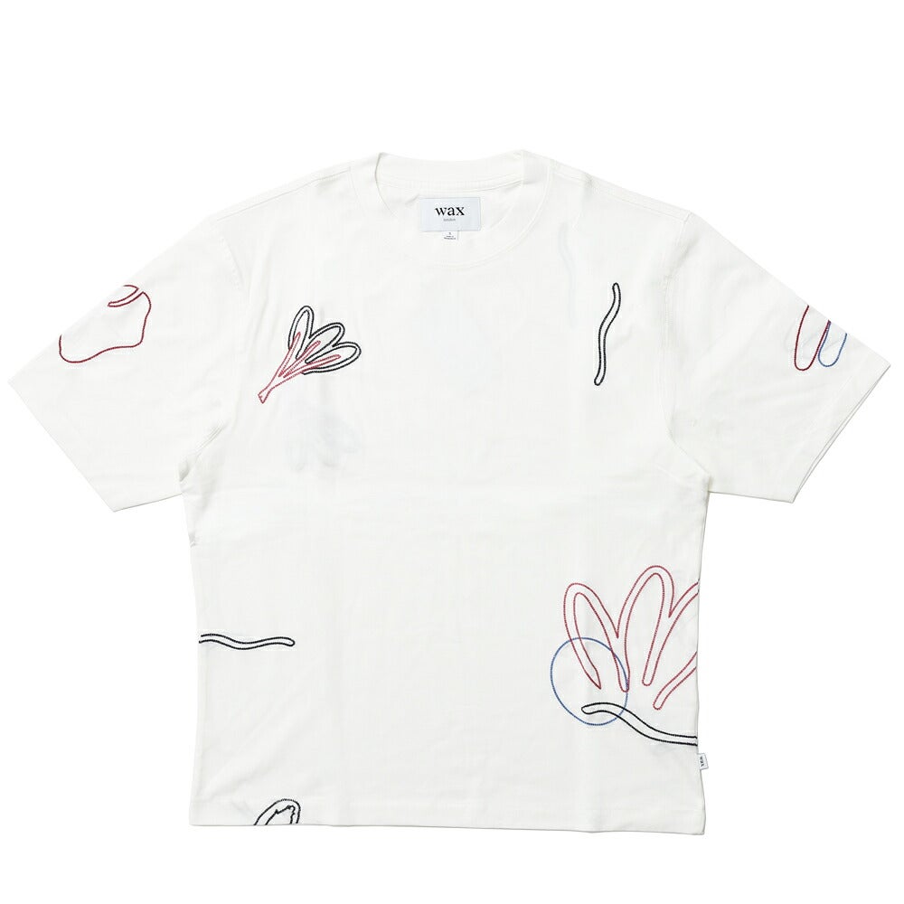 waxlondon/ワックスロンドンコットンエンブロイダリーオーバーサイズTシャツ