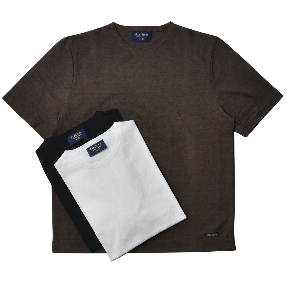 LeMinor/ルミノアコットンクルーネックショートスリーブカットソーバスクシャツフランス