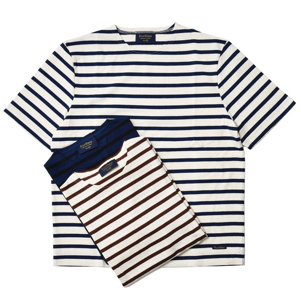 LeMinor/ルミノアコットンクルーネックショートスリーブカットソーバスクシャツフランス