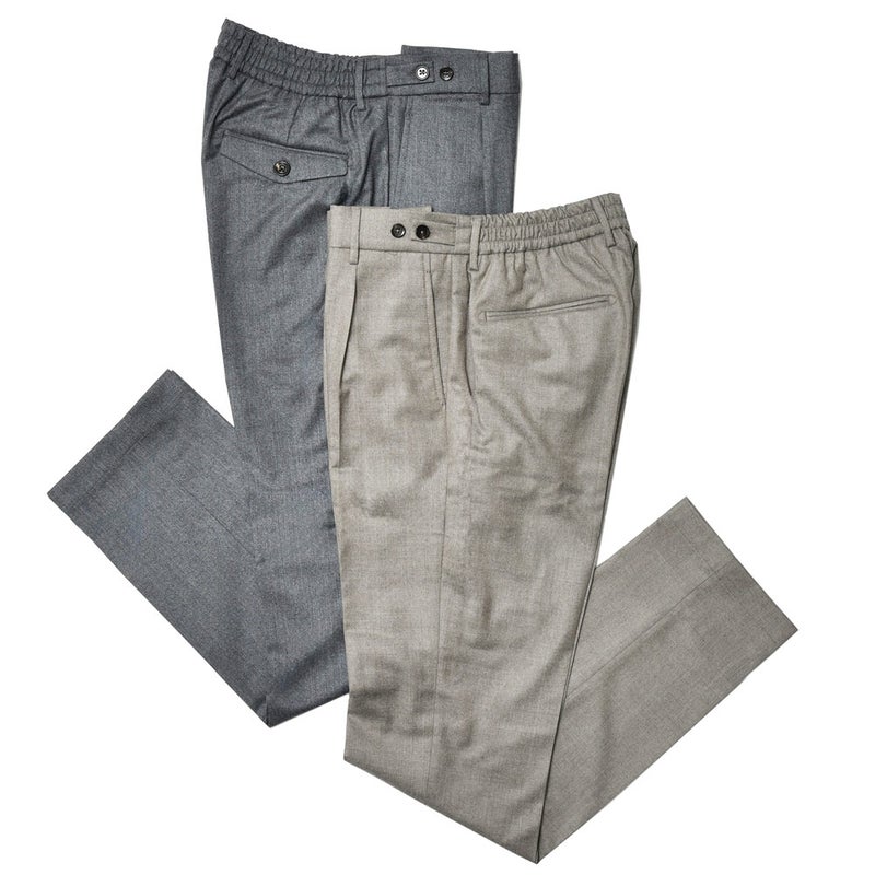 BERWICH/ベルウィッチSCOTCHスコッチテクノウール2プリーツサイドアジャスターテーパードパンツ