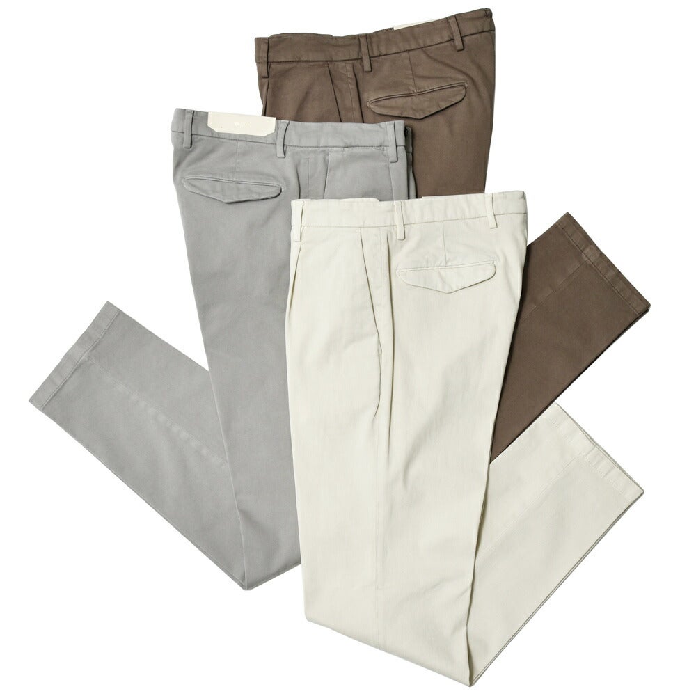 BRIGLIA1949/ブリリア1949WIMBLEDONウィンブルドンREDAACTIVEウールサキソニー1プリーツテーパードシャーリングパンツ