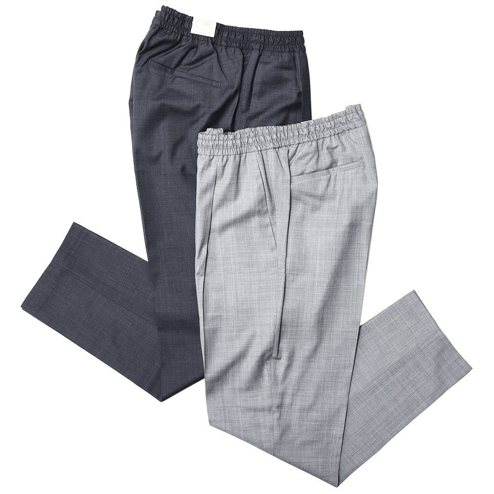 BRIGLIA1949/ブリリア1949WIMBLEDONウィンブルドンREDAACTIVEウールサキソニー1プリーツテーパードシャーリングパンツ