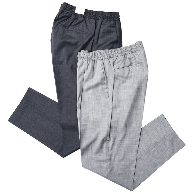 BRIGLIA1949/ブリリア1949WIMBLEDONウィンブルドンREDAACTIVEウールサキソニー1プリーツテーパードシャーリングパンツ