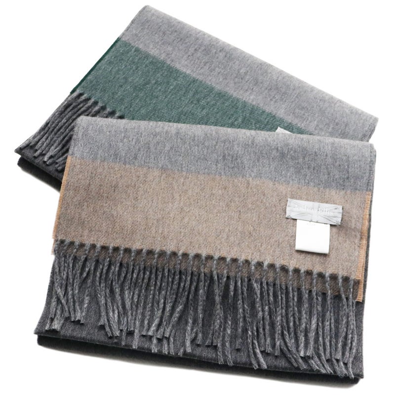 JoshuaEllis/ジョシュアエリスダブルフェイスソリッドウールカシミヤマフラー30×180