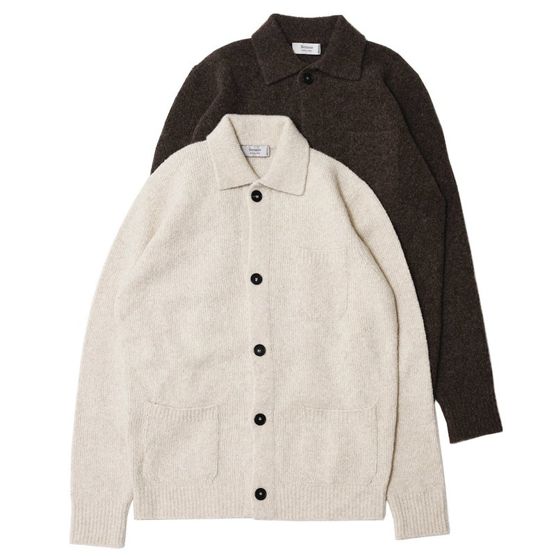 Ferrante/フェランテROYALREDウールナイロンカシミヤカバーオールニットカーディガン